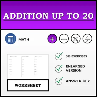 Worksheet: Addition up to 20