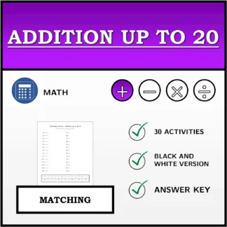 Matching activity: Addition up to 20
