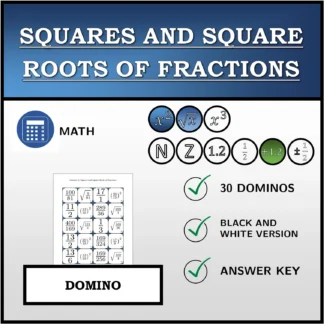 Domino: Squares and Square Roots of Fractions