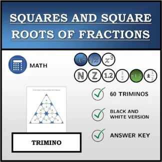 Trimino: Squares and Square Roots of Fractions