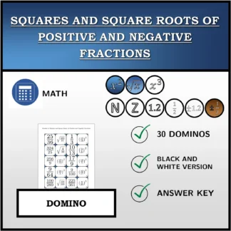 Domino: Squares and Square Roots of Positive and Negative Fractions