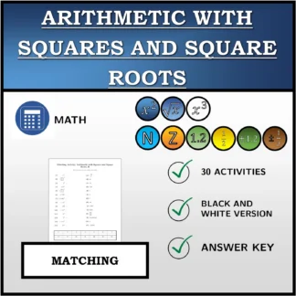 Matching activity: Arithmetic with Squares and Square Roots