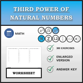 Worksheet: Third Power Of Natural Numbers