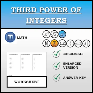 Worksheet: Third Power Of Integers