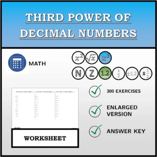 Worksheet: Third Power Of Decimal Numbers