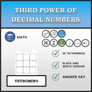 Tetromino: Third Power Of Decimal Numbers