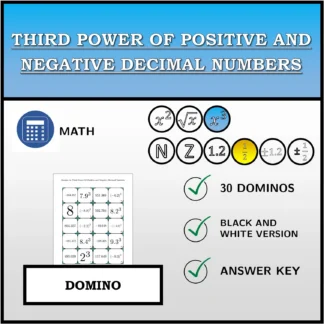 Domino: Third Power Of Positive and Negative Decimal Numbers