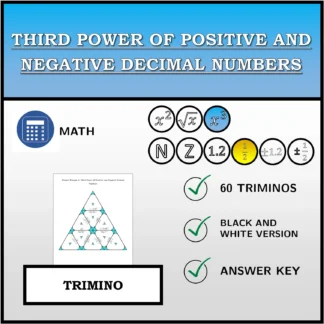 Trimino: Third Power Of Positive and Negative Decimal Numbers