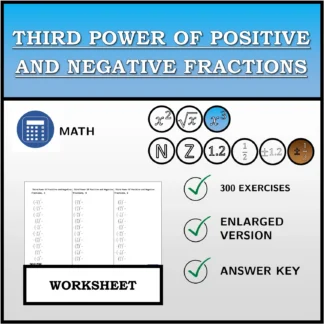 Worksheet: Third Power Of Positive and Negative Fractions