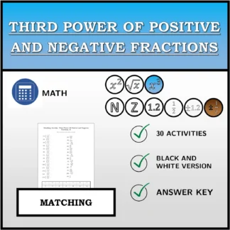 Matching activity: Third Power Of Positive and Negative Fractions