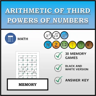 Memory matching game: Arithmetic Of Third Powers Of Numbers