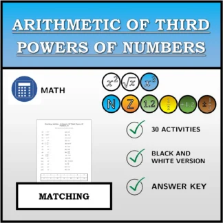 Matching activity: Arithmetic Of Third Powers Of Numbers