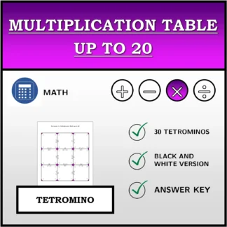 Tetromino: Multiplication Table up to 20