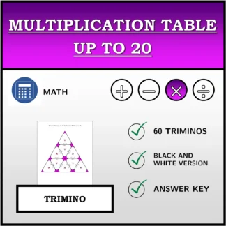 Trimino: Multiplication Table up to 20