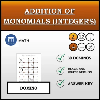 Domino: Addition Of Monomials (Integers)