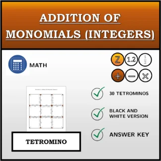 Tetromino: Addition Of Monomials (Integers)