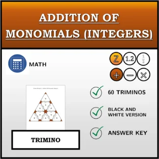 Trimino: Addition Of Monomials (Integers)
