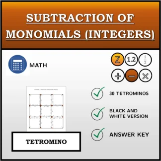 Tetromino: Subtraction Of Monomials (Integers)