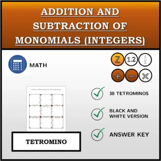 Tetromino: Addition and Subtraction Of Monomials (Integers)