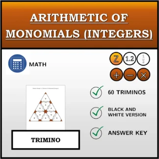 Trimino: Arithmetic Of Monomials (Integers)