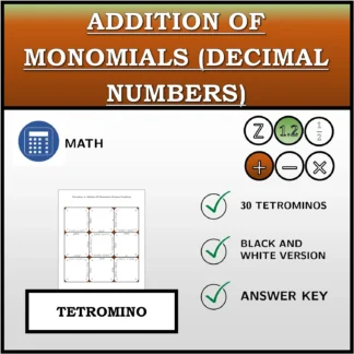 Tetromino: Addition Of Monomials (Decimal Numbers)