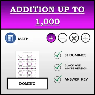 Domino: Addition up to 1,000