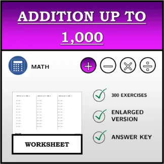 Worksheet: Addition up to 1,000