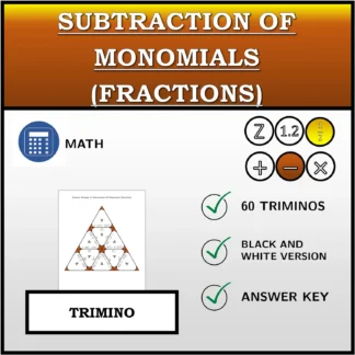 Trimino: Subtraction Of Monomials (Fractions)