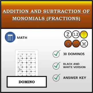 Domino: Addition and Subtraction Of Monomials (Fractions)