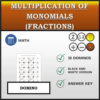 Domino: Multiplication Of Monomials (Fractions)