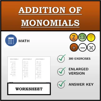 Worksheet: Addition Of Monomials