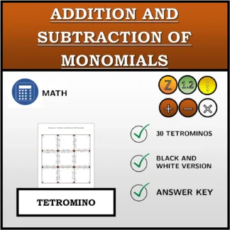 Tetromino: Addition and Subtraction Of Monomials