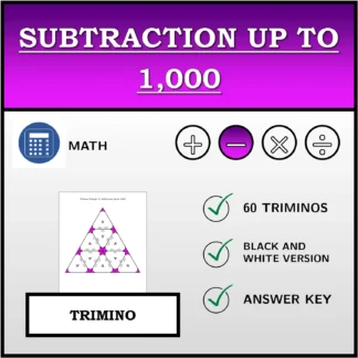Trimino: Subtraction up to 1,000