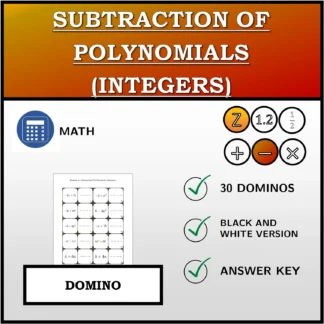 Domino: Subtraction Of Polynomials (Integers)