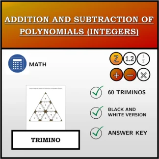 Trimino: Addition and Subtraction Of Polynomials (Integers)