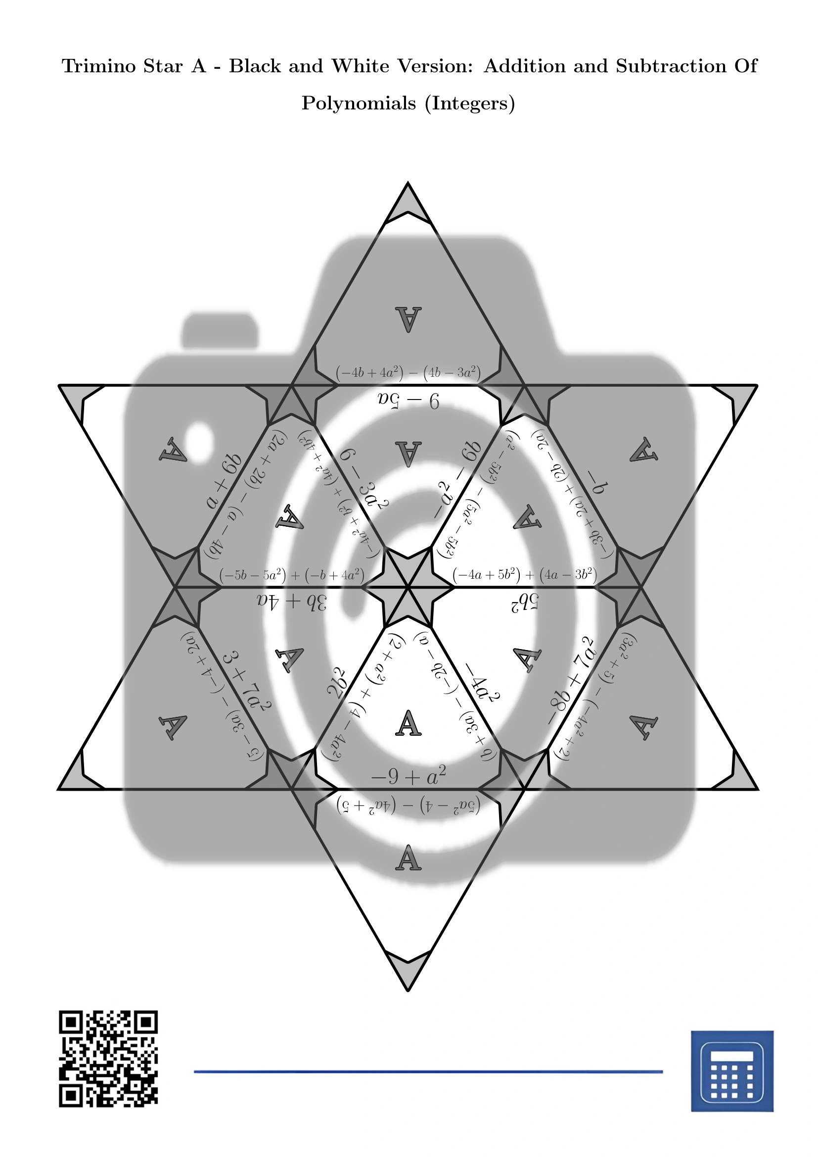 Trimino: Addition and Subtraction Of Polynomials (Integers) - Image 5