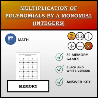 Memory matching game: Multiplication Of Polynomials By A Monomial (Integers)