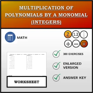 Worksheet: Multiplication Of Polynomials By A Monomial (Integers)