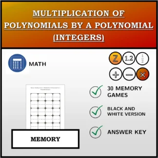 Memory matching game: Multiplication Of Polynomials By A Polynomial (Integers)
