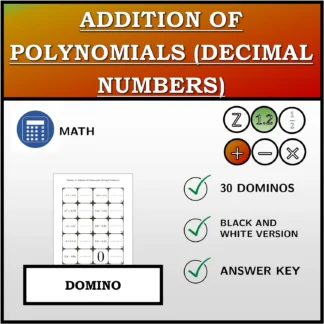 Domino: Addition Of Polynomials (Decimal Numbers)