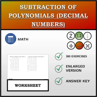 Worksheet: Subtraction Of Polynomials (Decimal Numbers)