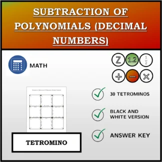 Tetromino: Subtraction Of Polynomials (Decimal Numbers)
