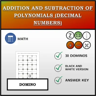 Domino: Addition and Subtraction Of Polynomials (Decimal Numbers)