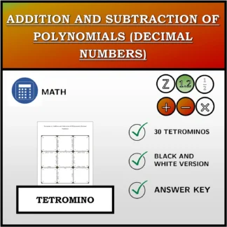 Tetromino: Addition and Subtraction Of Polynomials (Decimal Numbers)