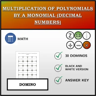 Domino: Multiplication Of Polynomials By A Monomial (Decimal Numbers)