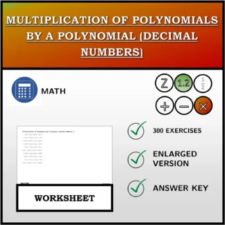 Worksheet: Multiplication Of Polynomials By A Polynomial (Decimal Numbers)