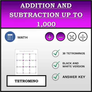 Tetromino: Addition and Subtraction up to 1,000