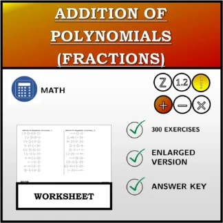 Worksheet: Addition Of Polynomials (Fractions)