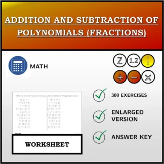Worksheet: Addition and Subtraction Of Polynomials (Fractions)