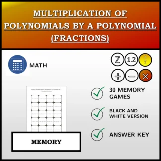 Memory matching game: Multiplication Of Polynomials By A Polynomial (Fractions)